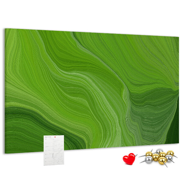 Tableau affichage liège Vagues vertes aux lignes délicates.