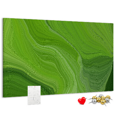 Tableau affichage liège Vagues vertes aux lignes délicates.