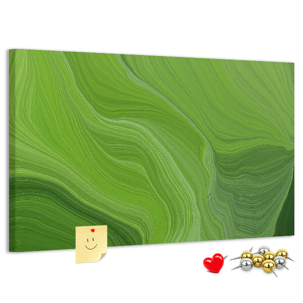 Tableau affichage liège Vagues vertes aux lignes délicates.