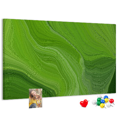 Tableau affichage liège Vagues vertes aux lignes délicates.