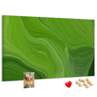 Tableau affichage liège Vagues vertes aux lignes délicates.