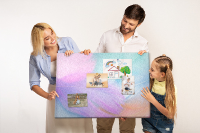 Tableau de liège Plumes délicates aux teintes pastel
