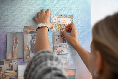 Tableau de liège Plumes délicates aux teintes pastel