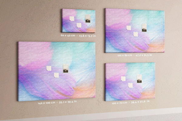 Tableau de liège Plumes délicates aux teintes pastel