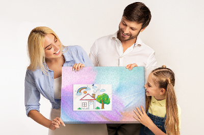 Tableau de liège Plumes délicates aux teintes pastel