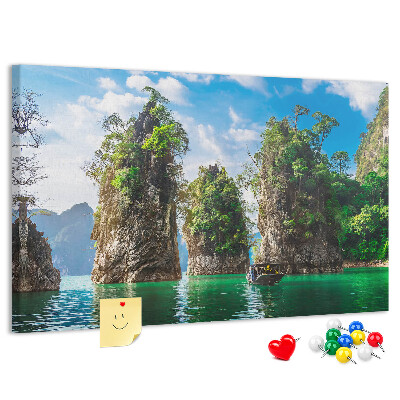 Tableau de liège Rochers pittoresques surplombant une eau turquoise
