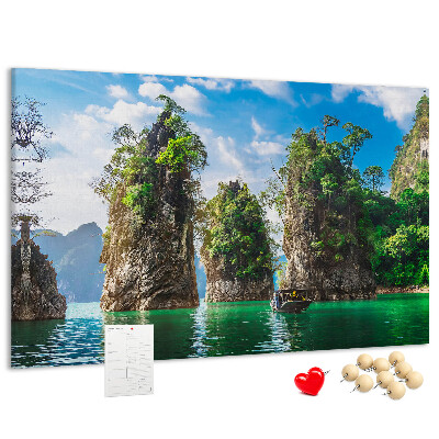 Tableau de liège Rochers pittoresques surplombant une eau turquoise