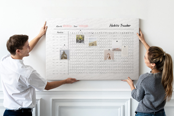 Tableau affichage liège Le suivi des habitudes simplifié