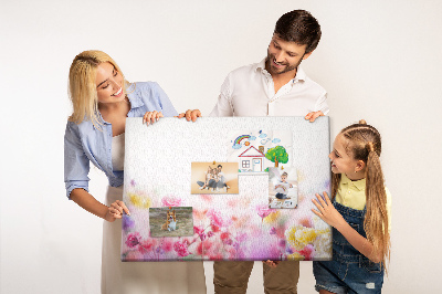 Tableau affichage liège Motif floral aux teintes pastel
