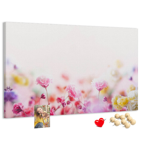 Tableau affichage liège Motif floral aux teintes pastel