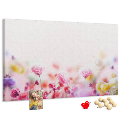 Tableau affichage liège Motif floral aux teintes pastel