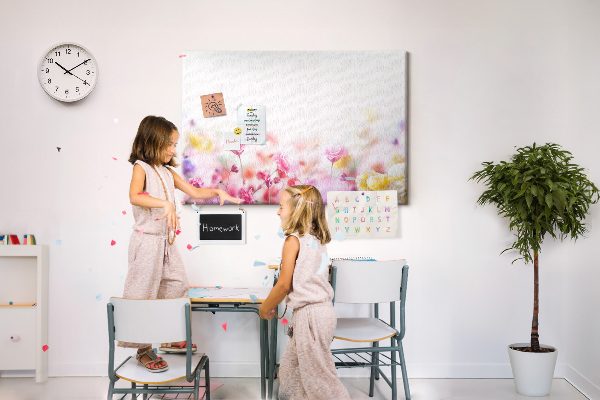 Tableau affichage liège Motif floral aux teintes pastel