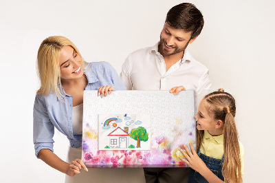 Tableau affichage liège Motif floral aux teintes pastel