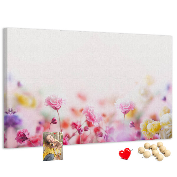 Tableau affichage liège Motif floral aux teintes pastel