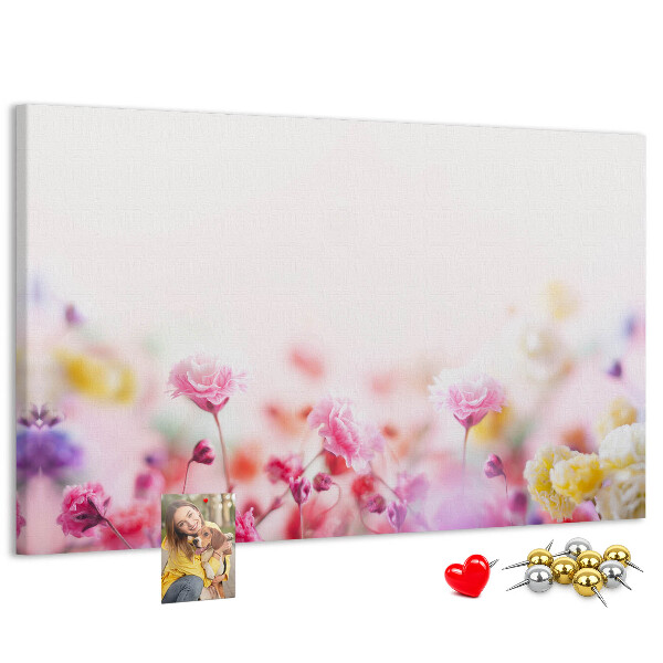 Tableau affichage liège Motif floral aux teintes pastel