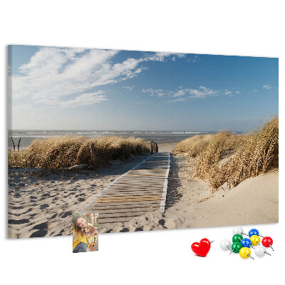 Tableau en liège Une promenade sur la plage sous le soleil d'été