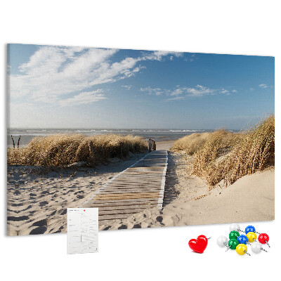 Tableau en liège Une promenade sur la plage sous le soleil d'été
