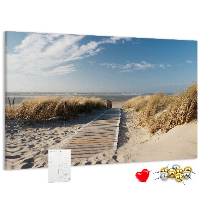Tableau en liège Une promenade sur la plage sous le soleil d'été