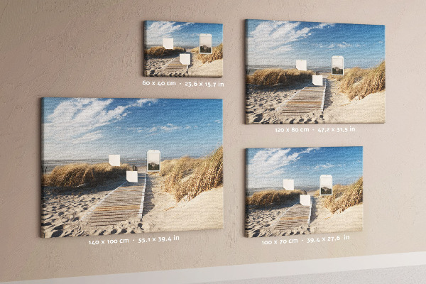 Tableau en liège Une promenade sur la plage sous le soleil d'été