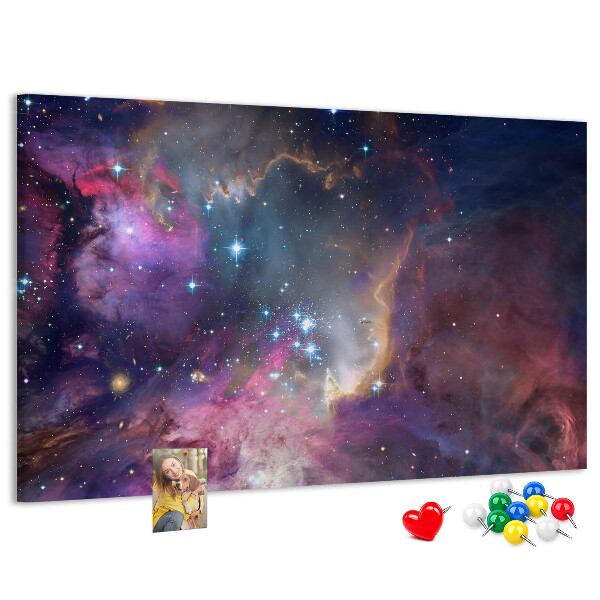 Tableau affichage liège Un paysage spatial avec des étoiles et des nébuleuses