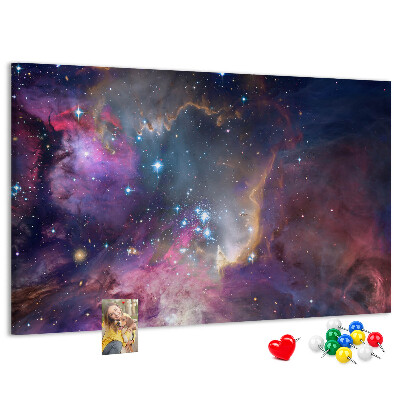 Tableau affichage liège Un paysage spatial avec des étoiles et des nébuleuses