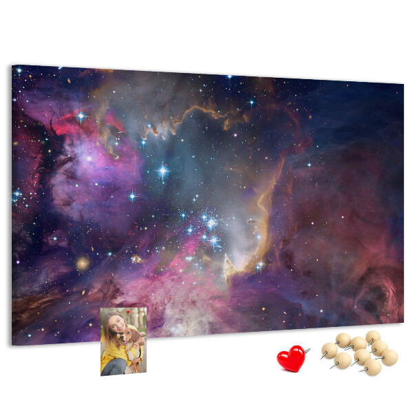 Tableau affichage liège Un paysage spatial avec des étoiles et des nébuleuses