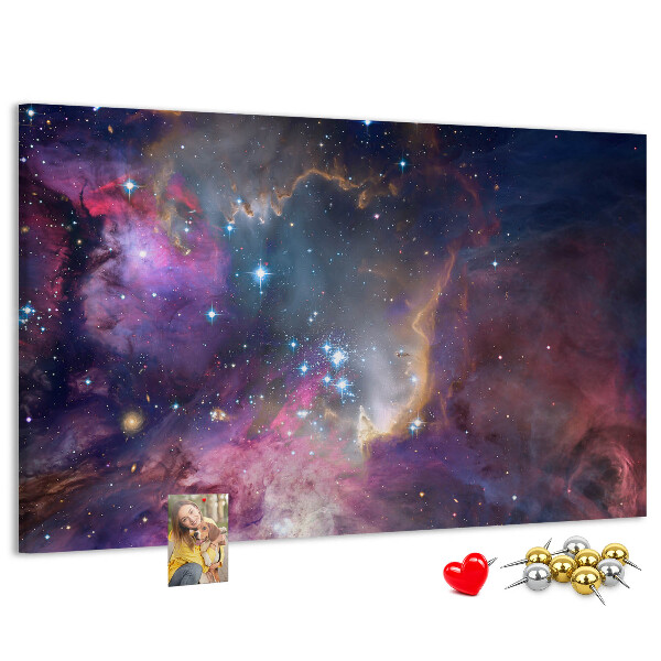 Tableau affichage liège Un paysage spatial avec des étoiles et des nébuleuses