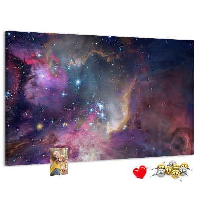 Tableau affichage liège Un paysage spatial avec des étoiles et des nébuleuses