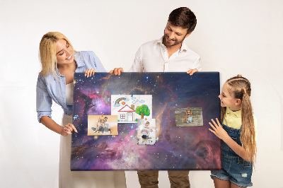 Tableau affichage liège Un paysage spatial avec des étoiles et des nébuleuses