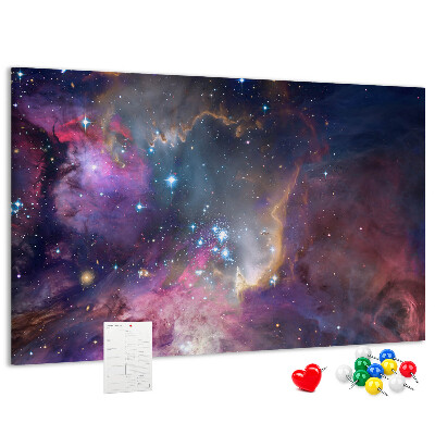 Tableau affichage liège Un paysage spatial avec des étoiles et des nébuleuses