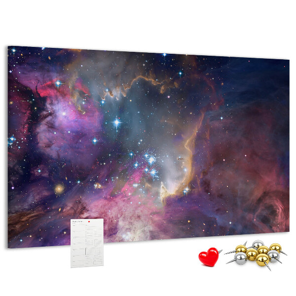 Tableau affichage liège Un paysage spatial avec des étoiles et des nébuleuses