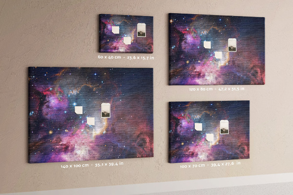 Tableau affichage liège Un paysage spatial avec des étoiles et des nébuleuses