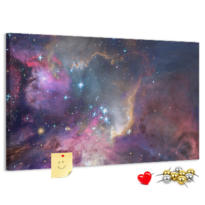 Tableau affichage liège Un paysage spatial avec des étoiles et des nébuleuses