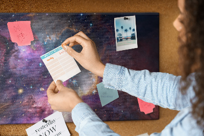 Tableau affichage liège Un paysage spatial avec des étoiles et des nébuleuses
