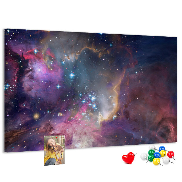 Tableau affichage liège Un paysage spatial avec des étoiles et des nébuleuses