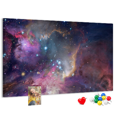 Tableau affichage liège Un paysage spatial avec des étoiles et des nébuleuses