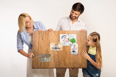 Tableau en liège planche en bois avec des épingles colorées