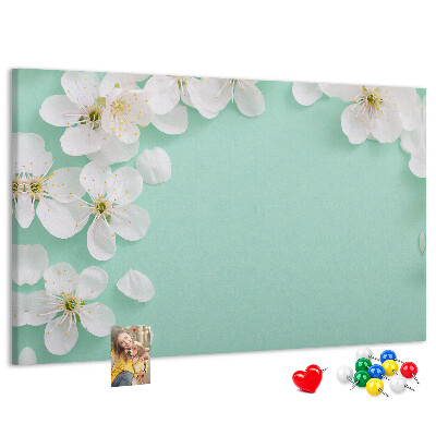 Tableau affichage liège Motifs floraux sur fond pastel