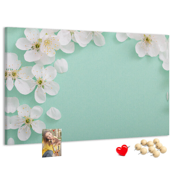 Tableau affichage liège Motifs floraux sur fond pastel