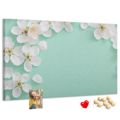 Tableau affichage liège Motifs floraux sur fond pastel