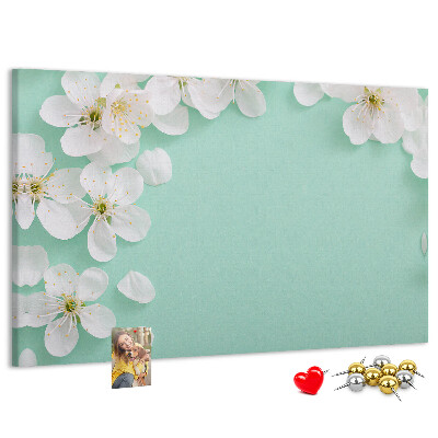 Tableau affichage liège Motifs floraux sur fond pastel