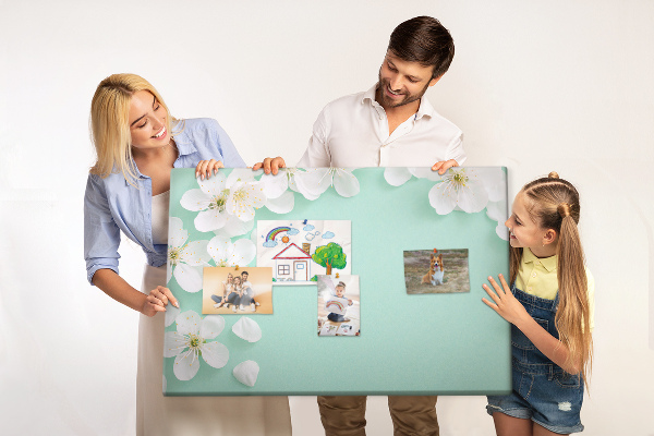 Tableau affichage liège Motifs floraux sur fond pastel