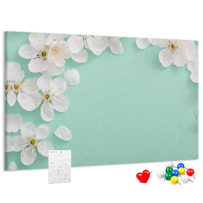 Tableau affichage liège Motifs floraux sur fond pastel