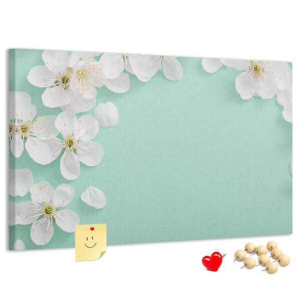 Tableau affichage liège Motifs floraux sur fond pastel