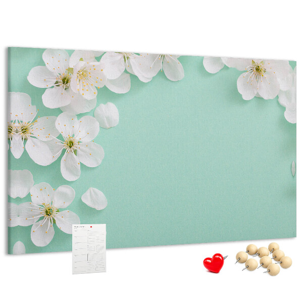 Tableau affichage liège Motifs floraux sur fond pastel