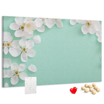 Tableau affichage liège Motifs floraux sur fond pastel