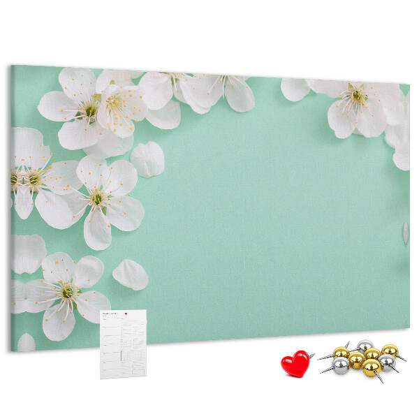 Tableau affichage liège Motifs floraux sur fond pastel