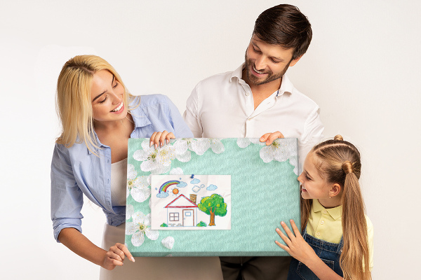 Tableau affichage liège Motifs floraux sur fond pastel