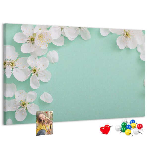 Tableau affichage liège Motifs floraux sur fond pastel