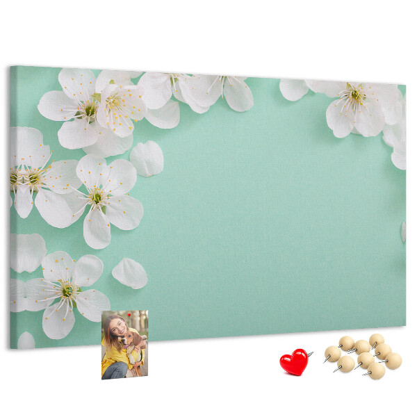 Tableau affichage liège Motifs floraux sur fond pastel